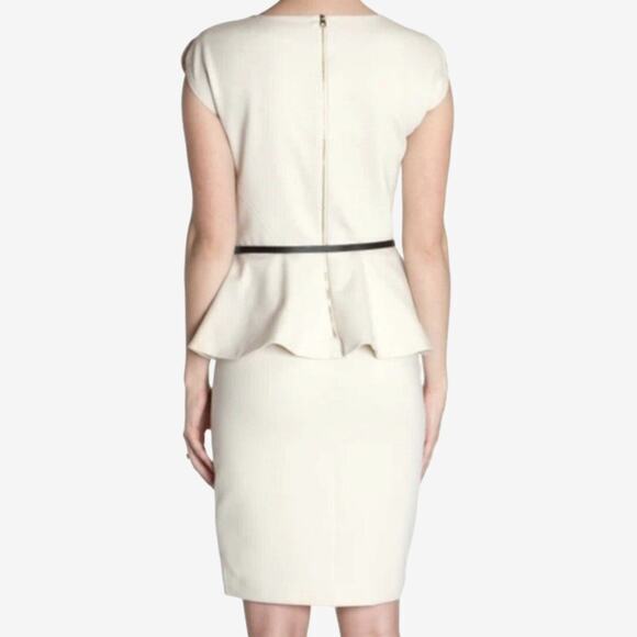 Ted Baker Cammii Peplum Dress US 4 Ivory Preppy Office Old Money Quiet Luxury - Picture 4 of 4
